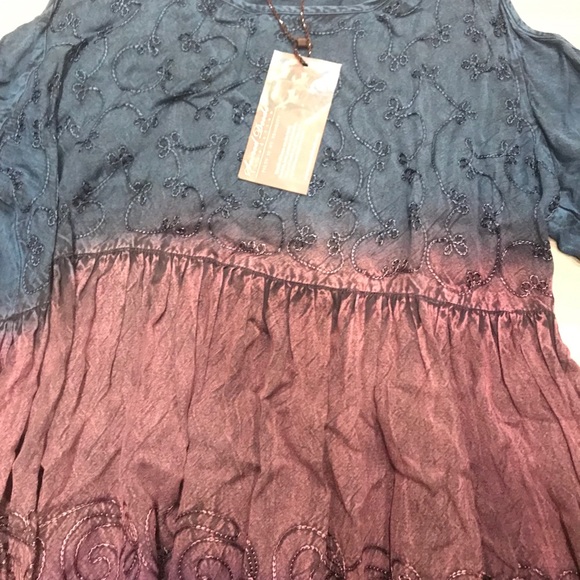 NWT.  Sacred Threads Tunic.  218668.   BL/OR - Picture 5 of 5